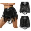 Женские джазовые рок-танцевальные шорты S-XXL: Металлические блестящие шорты с бахромой и кисточками с высокой талией для сцены
