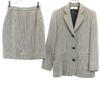 Wool Check Pattern Skirt Suit Setup 38 Gray Women Used