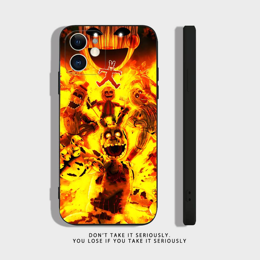 Прозрачный силиконовый чехол Five-Nights-At-Freddys F-Fnaf для iPhone 17,16,15,14,13,12,11 Pro, Max, Mini, XS, X, 8, Plus, противоударный черный чехол