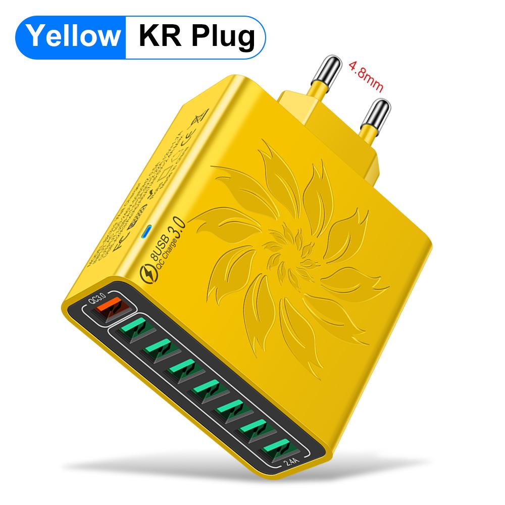 Total 65W 8 In 1 USB Phone Charger Wall Adapter For iPhone 15 14 Pro Max Xiaomi Samsung Phone Charger