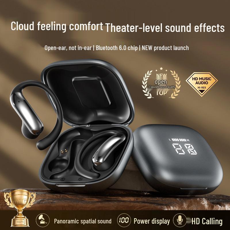 Умные Bluetooth-наушники M145 с заушным креплением, полувкладышами, открытой конструкцией и двойным цифровым дисплеем.