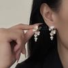 Изысканные серьги-гвоздики с жемчугом и цветами Ретро Натуральные Умные Мягкие Линии Серьги Высокая Мода Ежедневные Элегантные Серьги