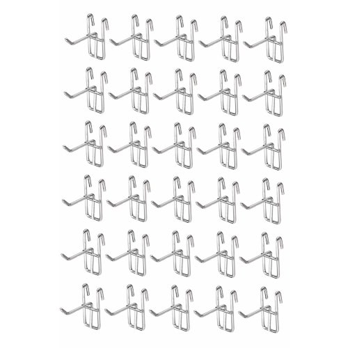 HIRAISM Net Hooks, Wire Net Mesh Panel Hanger Hooks for Storage, Display, 30-Piece Set (50mm)