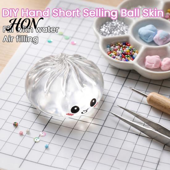 Dumpling Squeeze Toy Making Kit DIY Skin, Fillable Empty Ball Skin with Portable Sensory Toys Stopper, Anxiety Relief Simulated Bun Supplies Stopper
