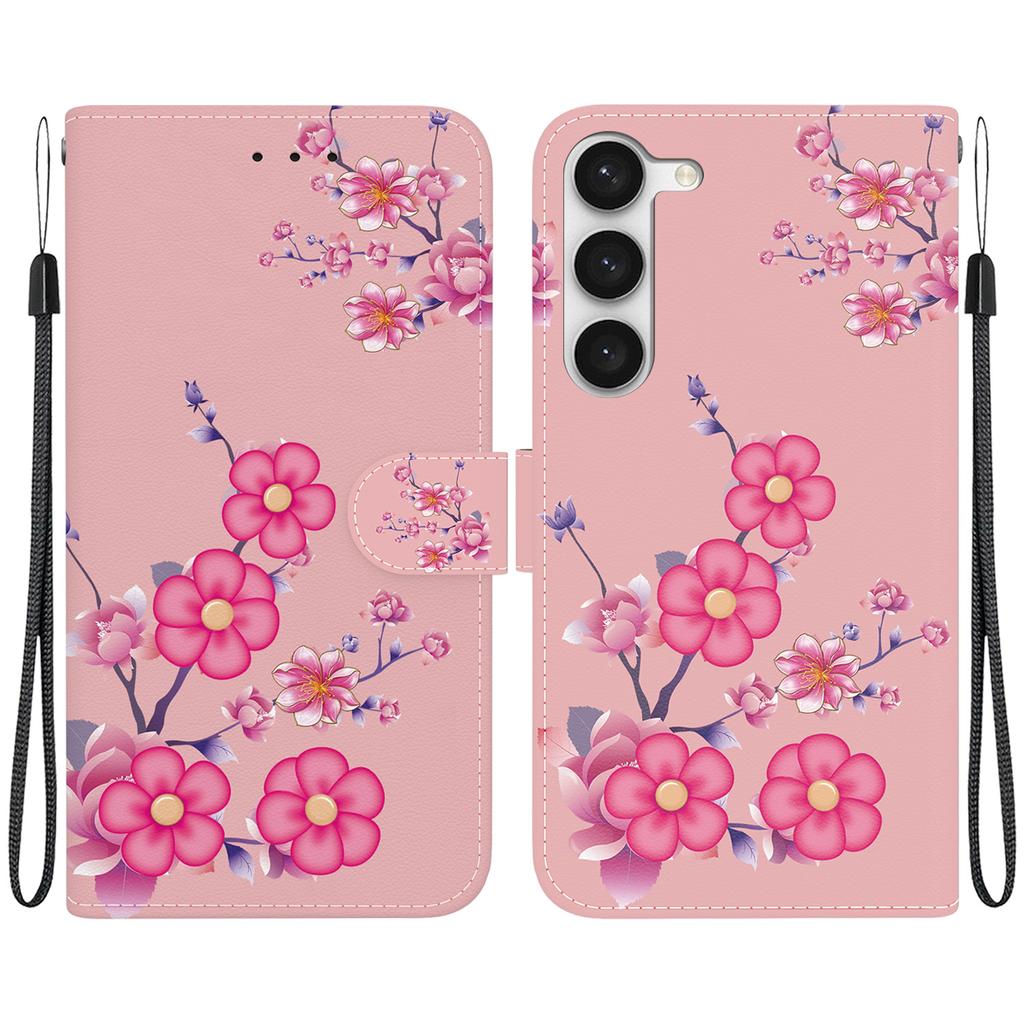 Wallet Case with Card Holder Floral PU Leather Case Kickstand Wrist Strap Shockproof Cover for Samsung Galaxy S23 S22 S21 S20 Plus Ultra S8 S9 S10