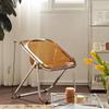 Living Room Chairs Simple Folding Modern Portable Chairs Bedroom Metal Bench Legs Acrylic Vanity Chair Stool Home Furnitures