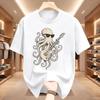 Octopus Playing Guitar Vintage Style T Shirt Unisex Unisex Fashion Funny Harajuku Tshirt Oversized Cotton Casual High Quality Tees