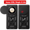 Держатель слайдер-камеры Funda для Honor X9B Case Armor Push Lens Protection Ring Stand Cover для Honor Magic 6 Lite X9B 5G Capa