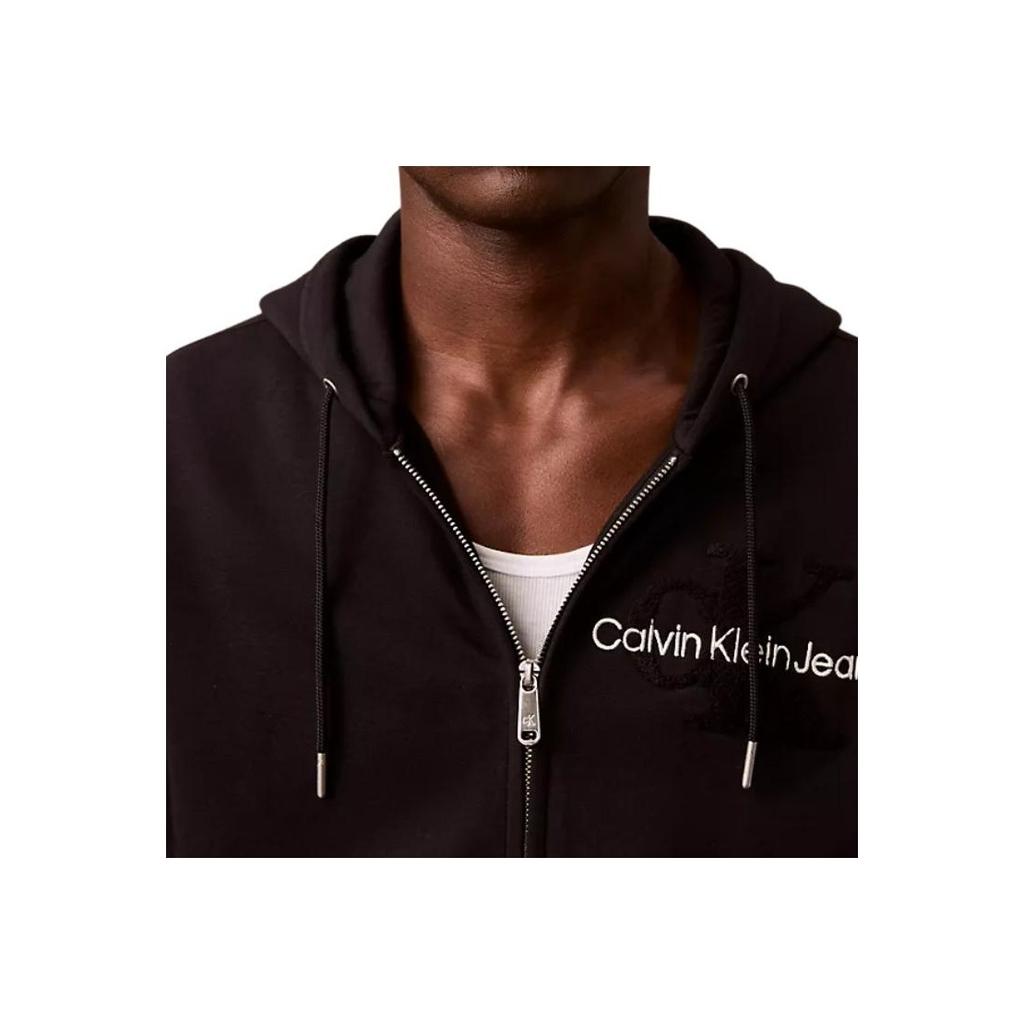 Calvin Klein Minimalist Comfortable Versatile Hooded Long Sleeve Sweatshirt Men Sweatshirt Black 40EM241-001