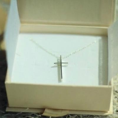 Серебряное ожерелье с крестом, серебряное ожерелье, ожерелье для пары, серебряное ожерелье, ожерелье-цепочка, ожерелье с крестом