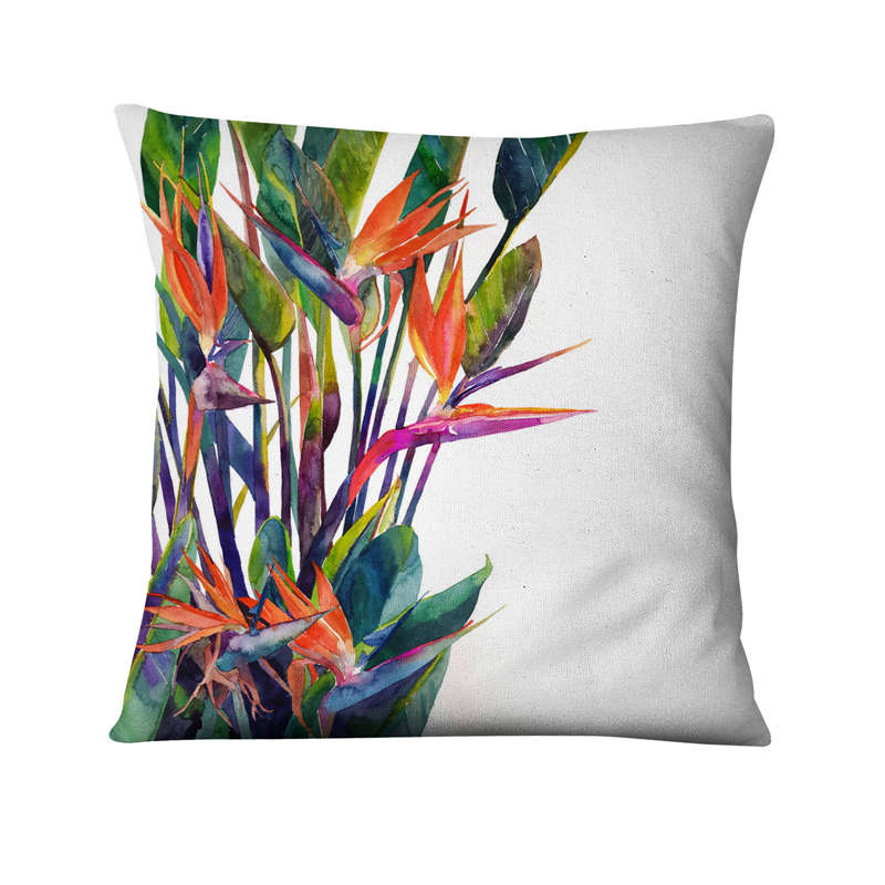 Green Plant Printed Cushion Decorative Pillow Tropical Palm Leaf Home Pillow Decoration Almofadas Decorativas Para Sofa 45*45Cm