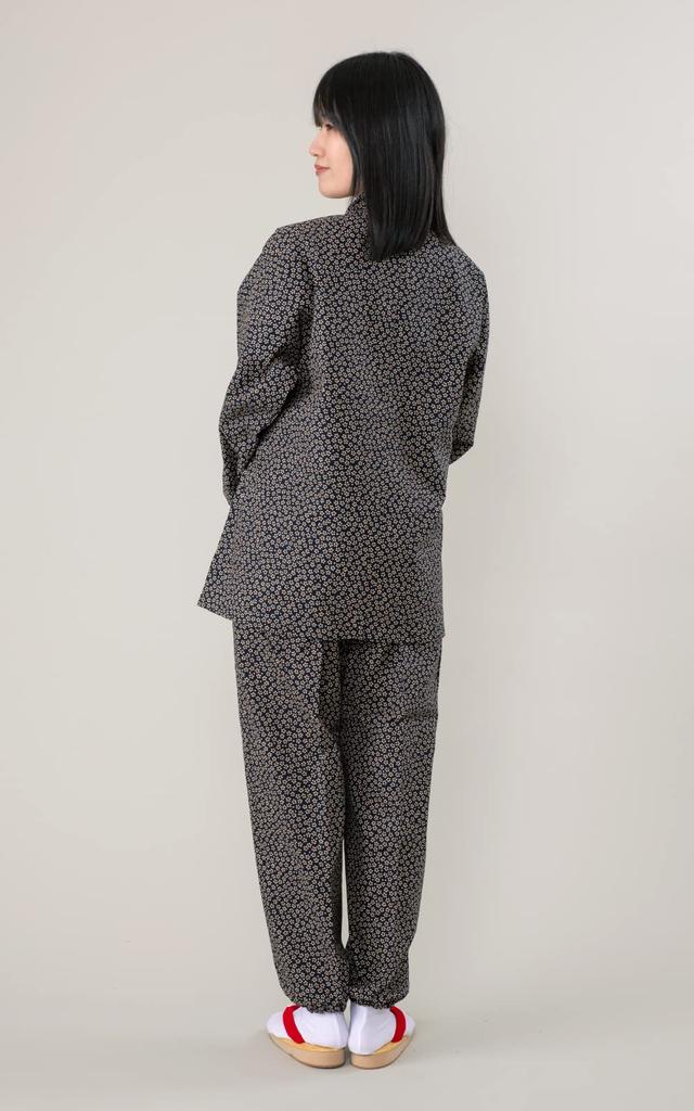 Aiai Soft To the Made In 13 Patterns Flower Women's Samue, Touch, 100% Cotton, Japan, (Small (Navy))