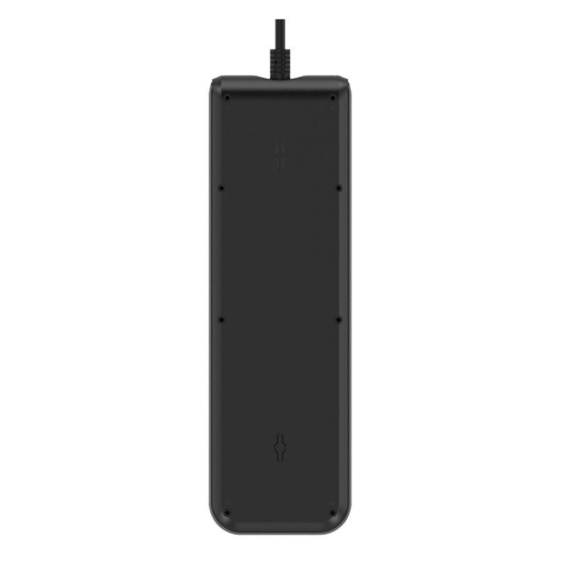 Проводная розетка, кабель 2 м, 10 розеток, 4 USB-порта для быстрой зарядки — черная розетка, европейская розетка с огнестойкостью и защитой от перегрузок