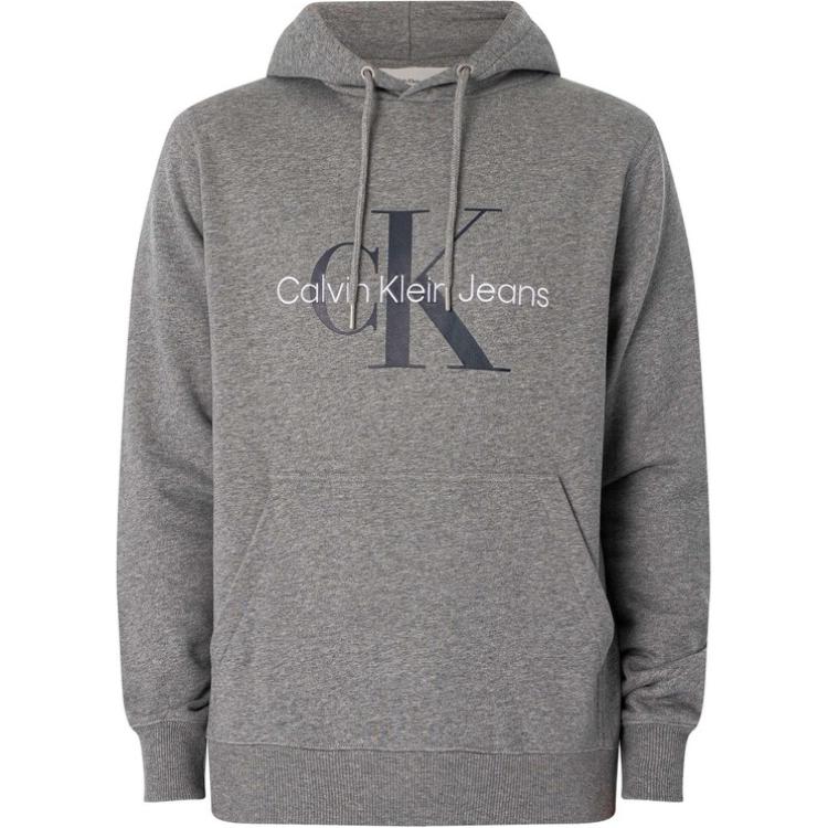 Calvin Klein Толстовка с капюшоном и логотипом Letter, с длинным рукавом, мужская толстовка, серая J30J320805-P41