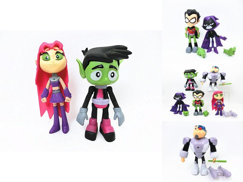 Teen Go Titans To The Movies Robin Cyborg Beast Boy Raven Action Figure 7pcs Toy