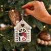 2 Pcs Wooden Christmas Pendant Xmas Tree Decorations Gnome Star Cutout Hanging Ornaments for Home Parties Living Room