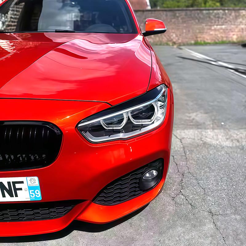 Для BMW 1 серии F20 F21 118i 120i 2015 - 2018 Высококачественные АБС-пластик Накладки на передние фары 'Брови' 3D Наклейки Глянцевый Черный