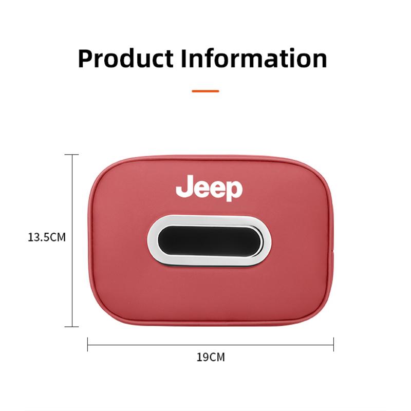 New PU Leather Car Tissue Box Storage Bag Accessories For Jeep Renegade Wrangler JL JK Gladiator Grand Cherokee Compass Patriot ALV1