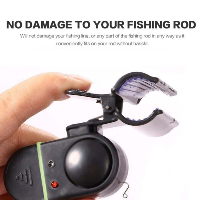 Fishing Alarm Fish Bite Lure Alert Alarm Sound Bell Led Light Indicator Clip-On Fishing Rod Outdoor Buzzer Fishing Tool