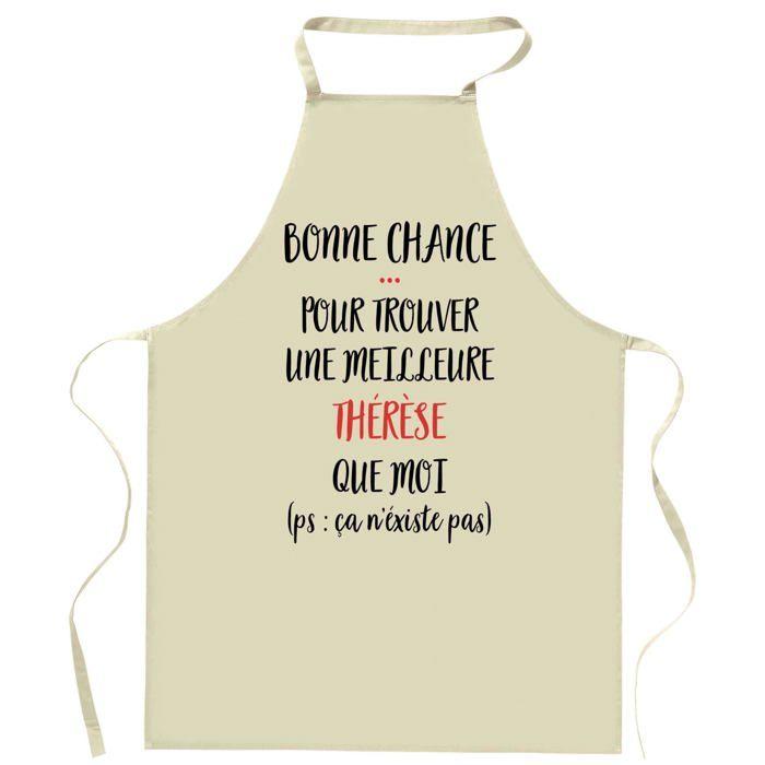 Tablier de cuisine - Thérèse « ça n'existe pas » - Impression bretonne - Coton résistant - Lavable 40°C
