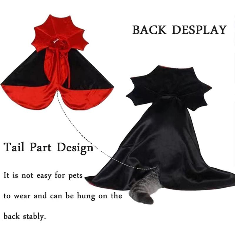 Pet Cat Halloween Vampire Cape Cloak Soft Comfortable Lightweight Cosplay Outfit Costumes Pet