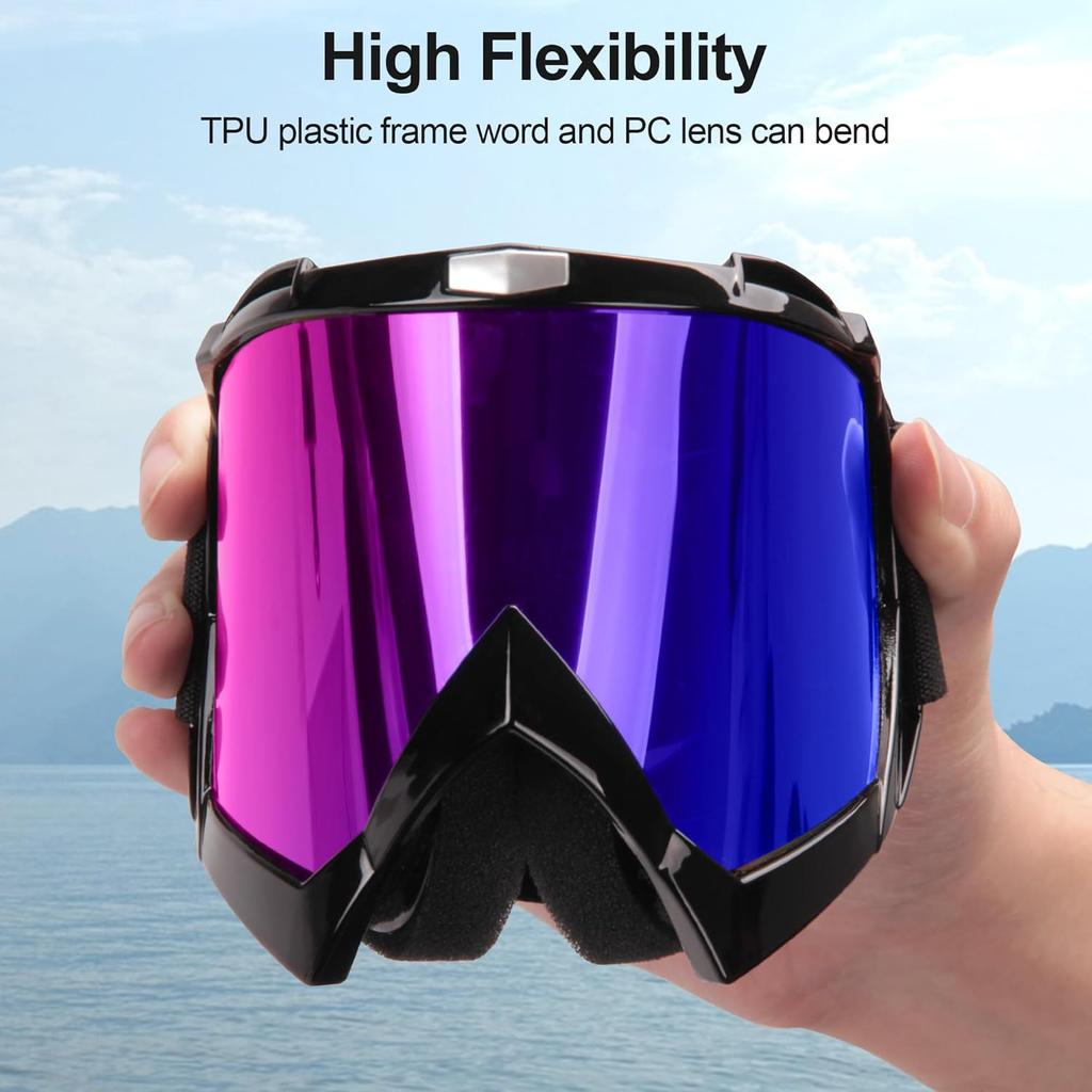 ATV Googles, Dirt Bike Goggles For Men Women, UV 400 Anti-Scratch Fog Dustproof For Adults Youth Kids