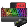 Механическая игровая клавиатура MambaSnake UK 62 клавиши LED USB Полностью съемная Идеально подходит для геймеров и игровая мышь 6400 DPI с ковриком для мыши Совместима с ПК