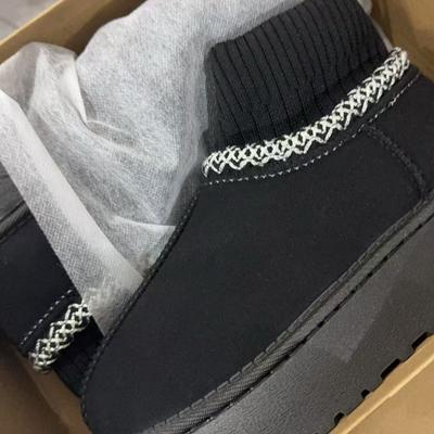 Модные женские зимние сапоги Теплые 2025 Зимние Вязаные Удобные Нескользящие Плюшевые Ботильоны на Платформе Круглые Модные Короткие Сапоги Botas Mujer