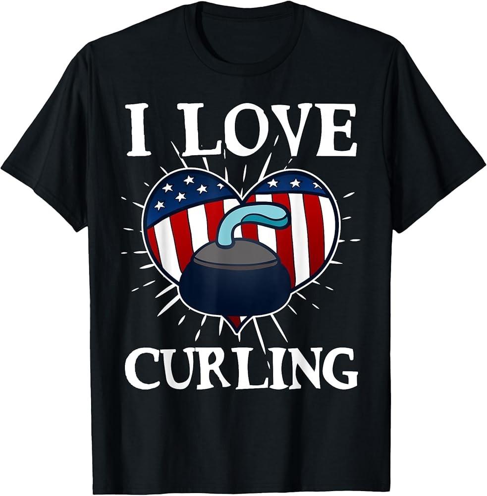 I love Curling Funny Awesome Ice Sport Lover Gift T-Shirt Unisex T-Shirt