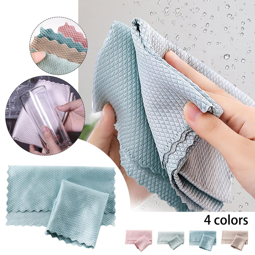 Cleaning Cloth Absorbs Water 1Pcs 25*25cm/30*40cm Kitchen Wipe Cleaning Wipes Nanoscale Cleaning Cloth Lint Cloths Fish Scale Reusable Accessories