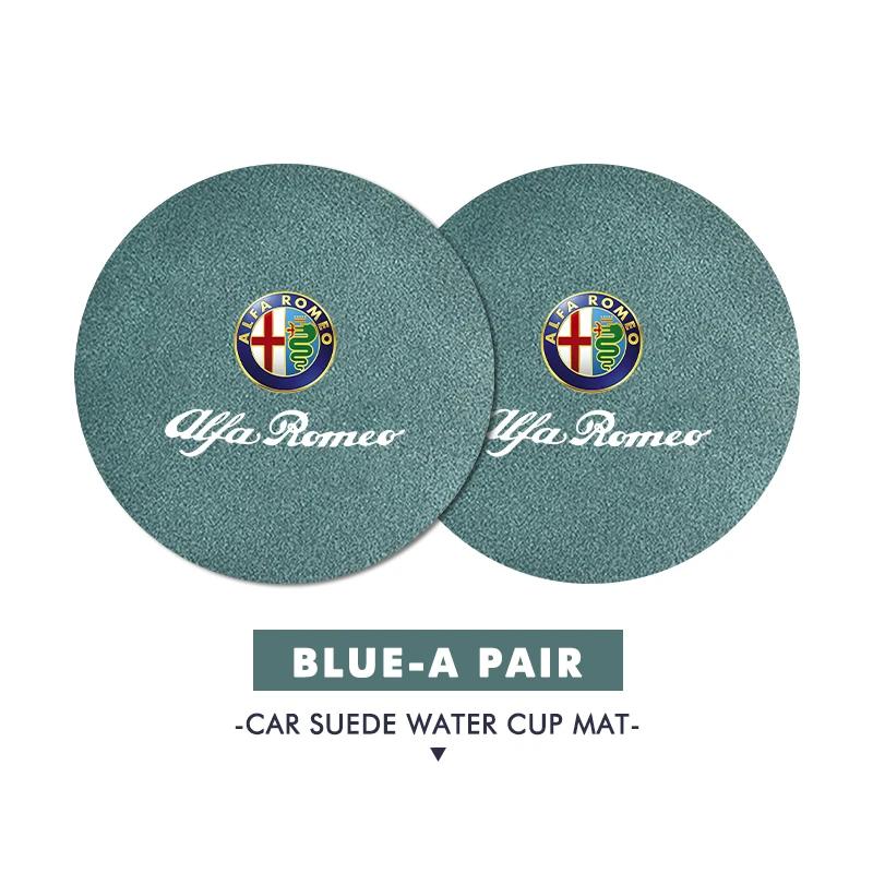 Car Stickers For Alfa Romeo For Alfa Romeo 2PCS Car Logo Anti-Slip Water Cup Pad Drink Holder Mat Interior Accessories Giulietta