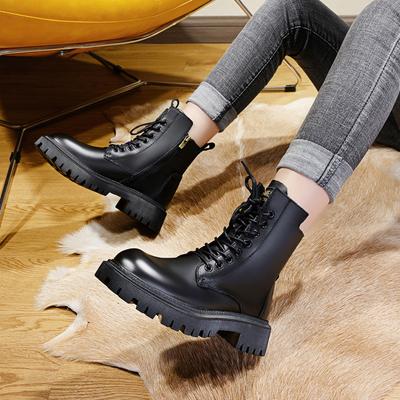 Женские ботинки челси с внутренней платформой, весенне-осенние новые короткие ботинки-трубы, на толстой подошве, ботинки Мартина в женском стиле