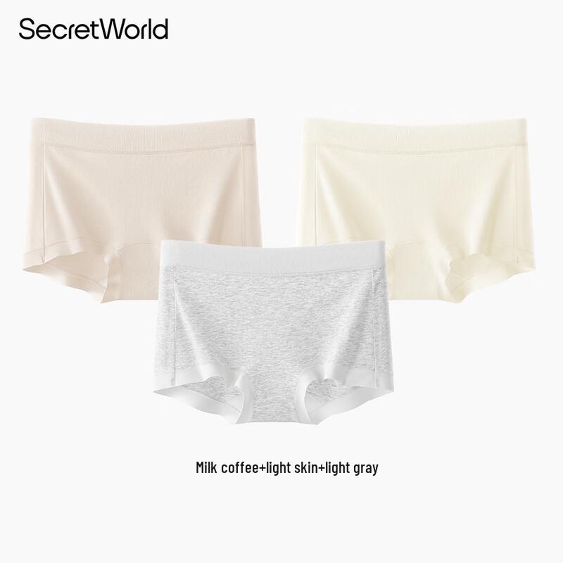 SecretWorld Women's 100% Cotton Anti-Bacterial Boxer Briefs Multi-Pack