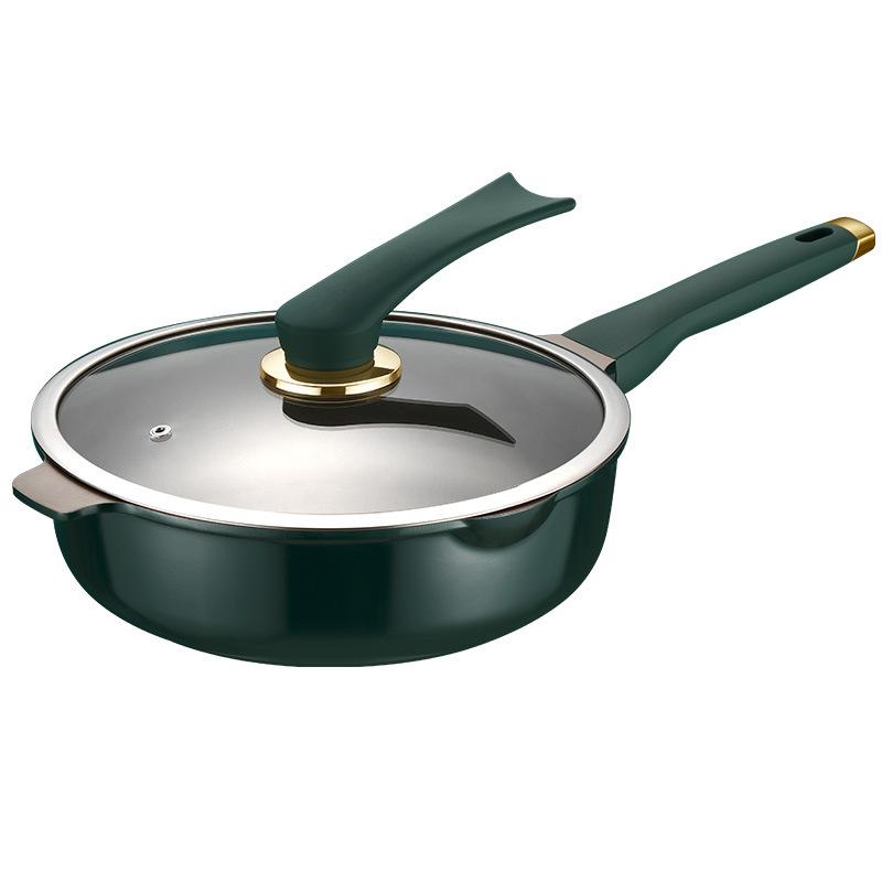 Глубокая сковорода, сковорода Maifanshi с антипригарным покрытием, сковорода для овощей, бездымная индукционная плита, газовая плита, сковорода с плоским дном.