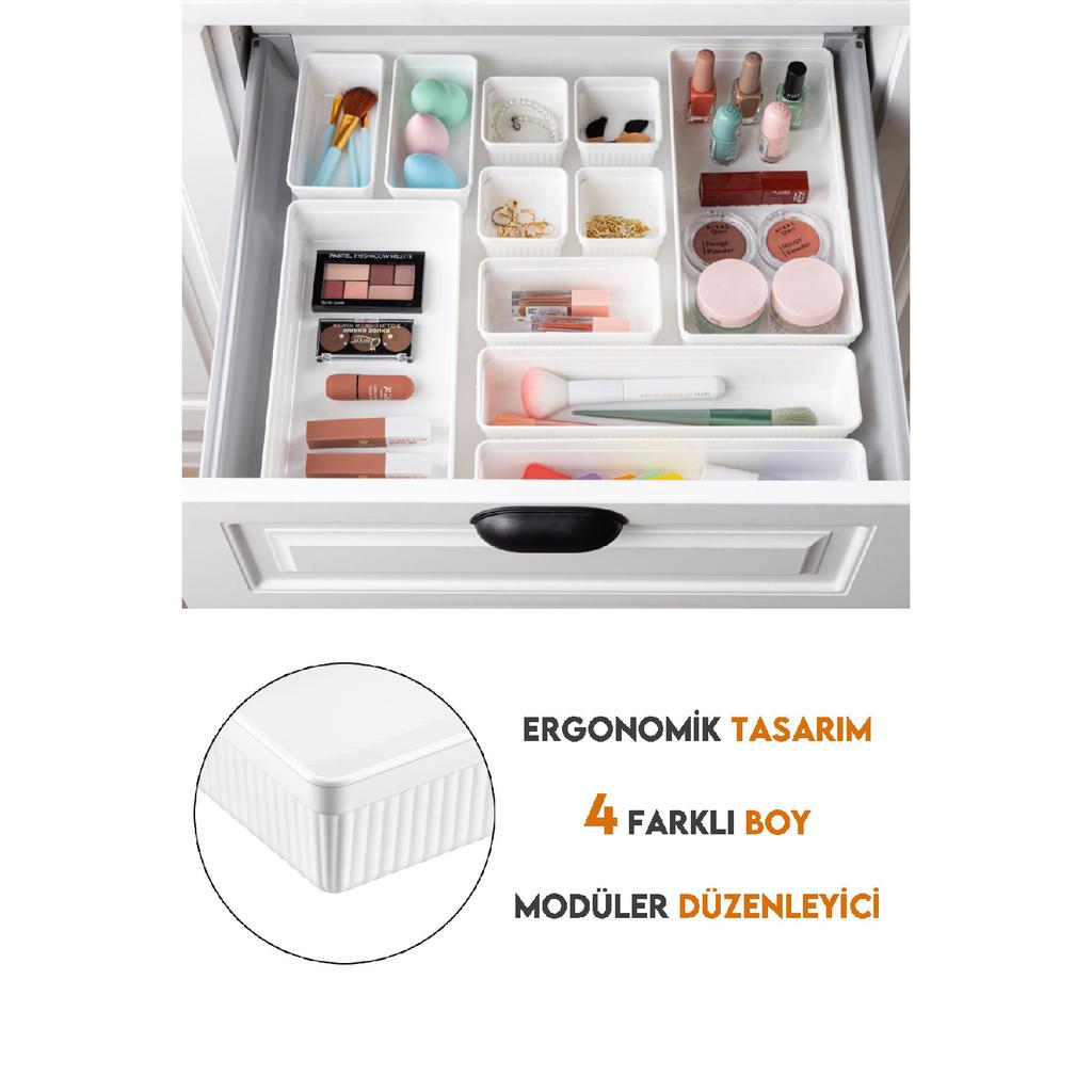 12-секционный органайзер для косметики и украшений - Дизайнерский ящик-органайзер, белый