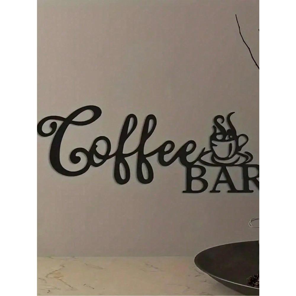 1 Piece, Metal Coffee Bar Logo Suitable For Coffee Shops, Homes, Offices, And Kitchen Wall Decoration. Coffee Bar Metal Wall Hanging Logo