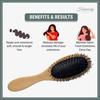 Щетка-петля Hairarchy - Натуральное дерево, Бережное распутывание париков и наращенных волос