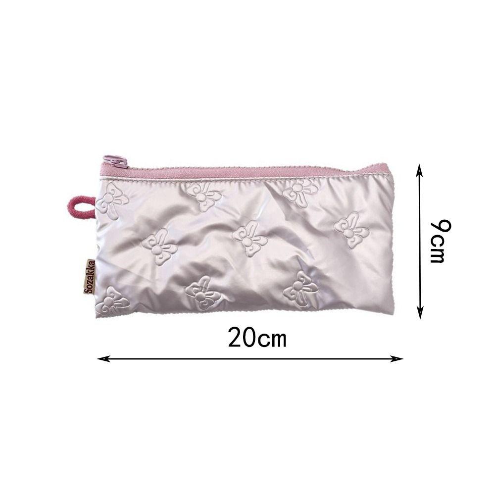 PU Leather Pen Bag Quilted Cosmetic Bag Cute Pen Pouch  Girls Gift