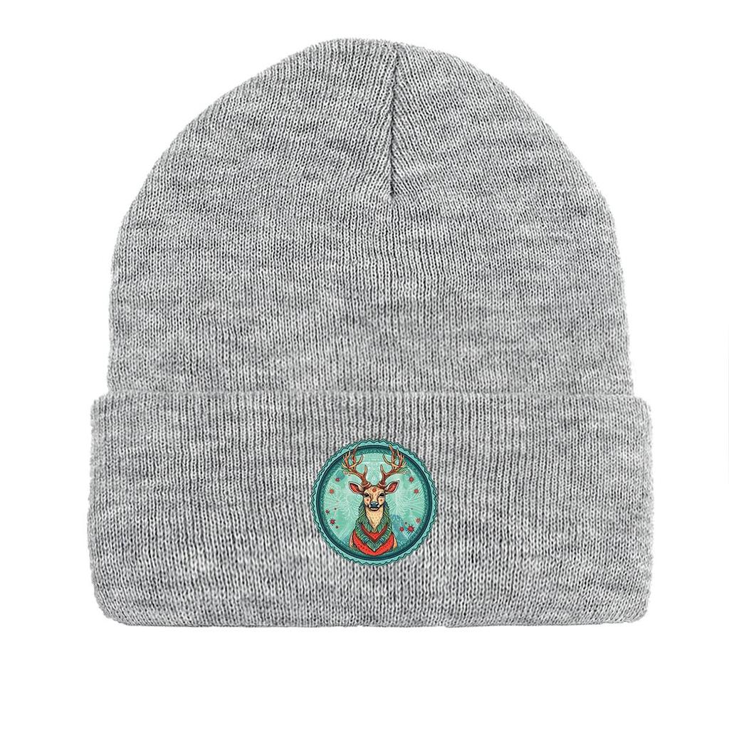 Green Elk Warm Knitted Cap Beanie, Fantastic Beast Skull Cap Slouchy Thermal Hip Hop Bonnet Knit Hat Beanie