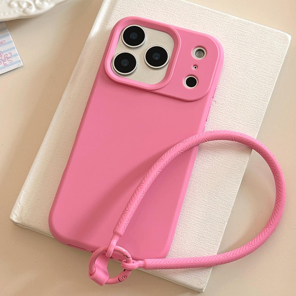 Ins однотонный простой чехол для iPhone 17 Pro Max для 15 iPhone 16 премиальный силиконовый ручной ремешок 13 мягкий