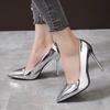 Fashion Women's Sexy Pointed Toe Stilettos High Heels Fashion Gold Women Pumps Luxury Silver Wedding Party Shoes Plus Size Women Shoes44