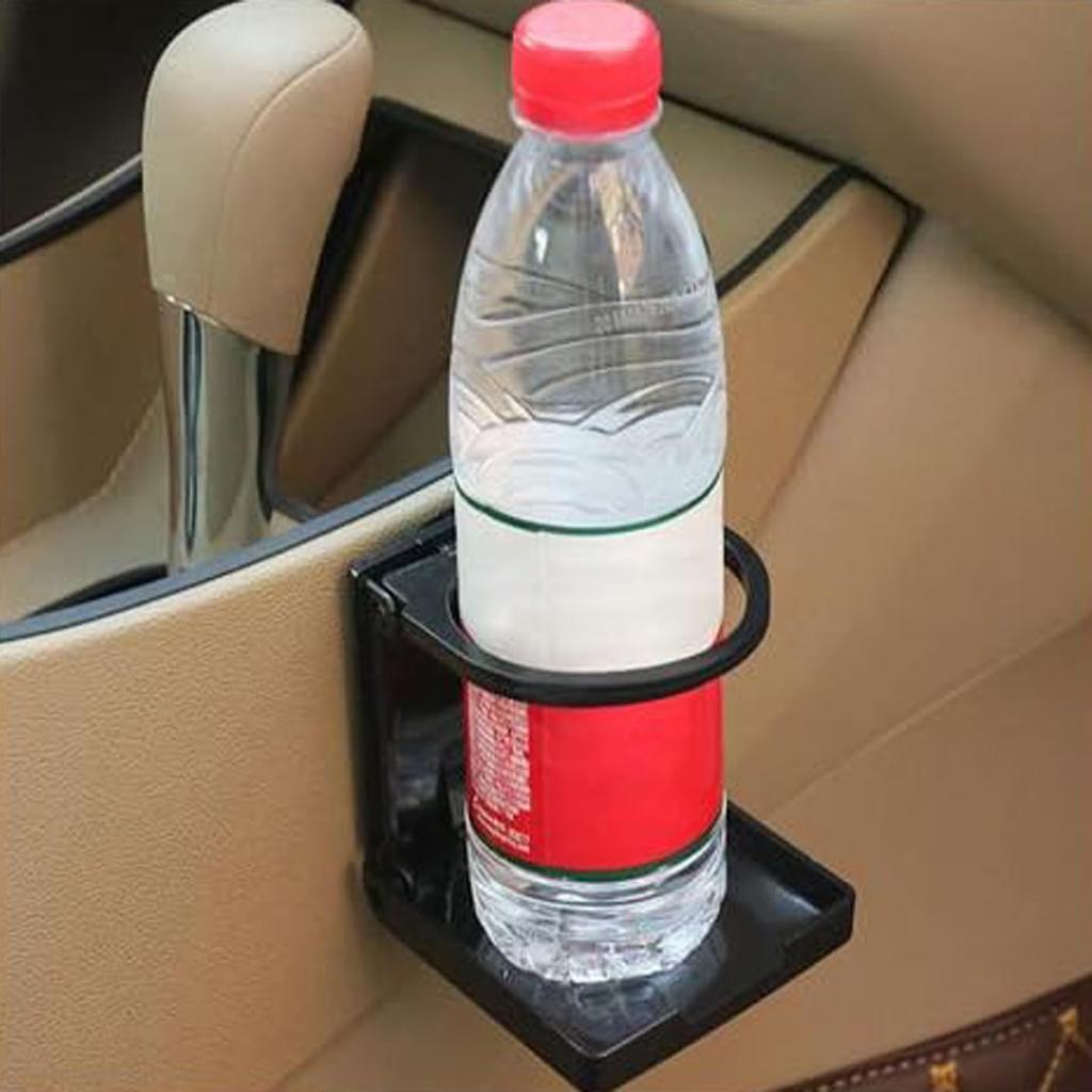 HUIKKJP Автомобильный держатель для напитков Складной Пластиковый Держатель для бутылок Стаканов Автомобильный Набор из 2 шт. (черный)