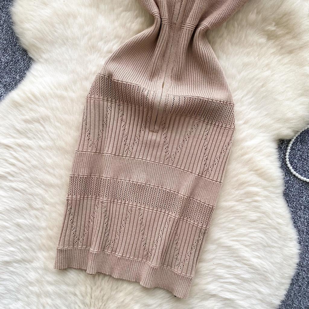 Летние женские бисерные воротник без рукавов вязаный свитер Y2K мини короткие облегающие платья-футляры