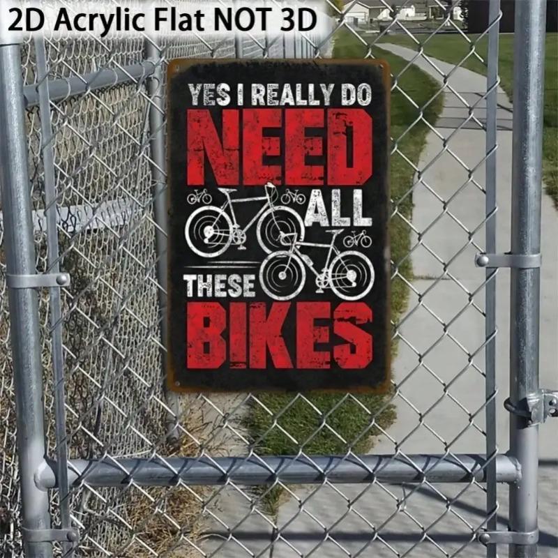 Vintage Metal Tin Sign Bicycle Themed Garage Man Cave Wall Decor