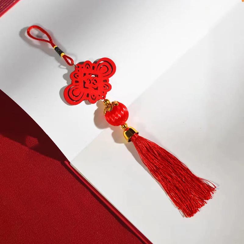 1 шт. С кисточкой Изысканный домашний декор Благоприятный деревянный симпатичный кулон Новогодний подарок Китайский узел