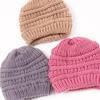 New children's knitted hats, autumn and winter warm candy-colored baby boys and girls baby wool hats