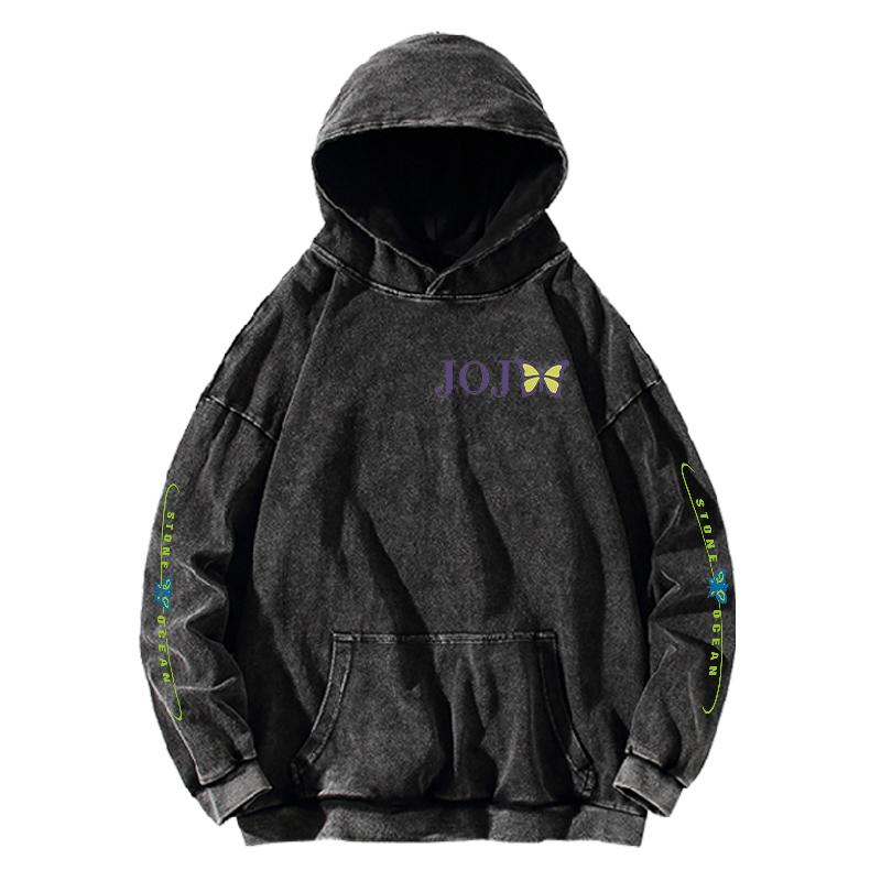 Худи с принтом JoJo's Bizarre Adventure для мужчин и женщин, толстовка с длинным рукавом, уличная одежда, одежда из стираного хлопка, пуловер с капюшоном