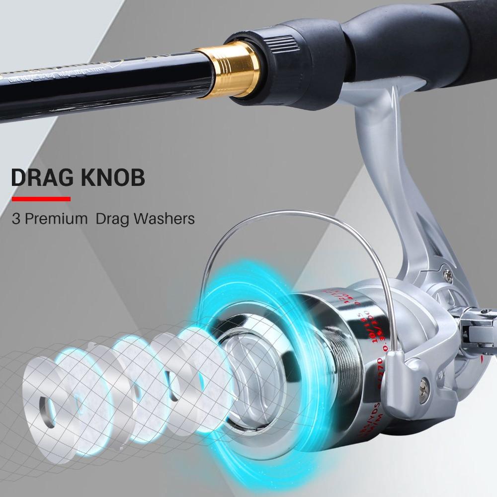 Набор спиннинговых удочек 1,8-2,4 м. Сверхлегкая рыболовная катушка с удочкой. Пресноводная спиннинговая снасть. 6 BB. Рыболовная катушка GearRatio 5,2:1.