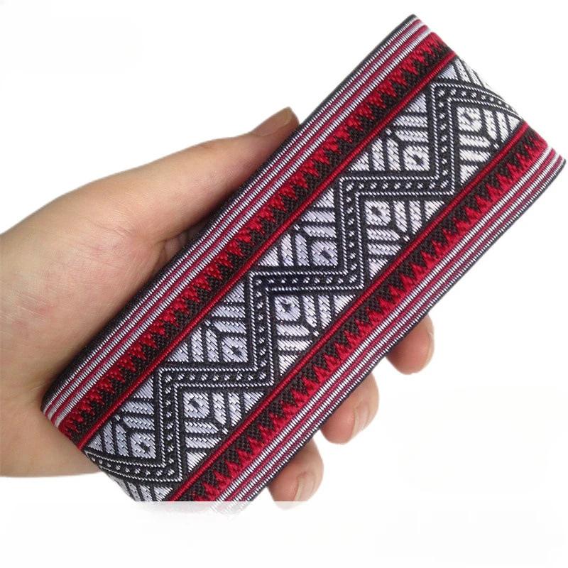 5cm Width 7Yard Vintage Ethnic Embroidery Style Ribbon DIY Clothes Bag Accessories Embroidered Applique Sewing Craft Fabric