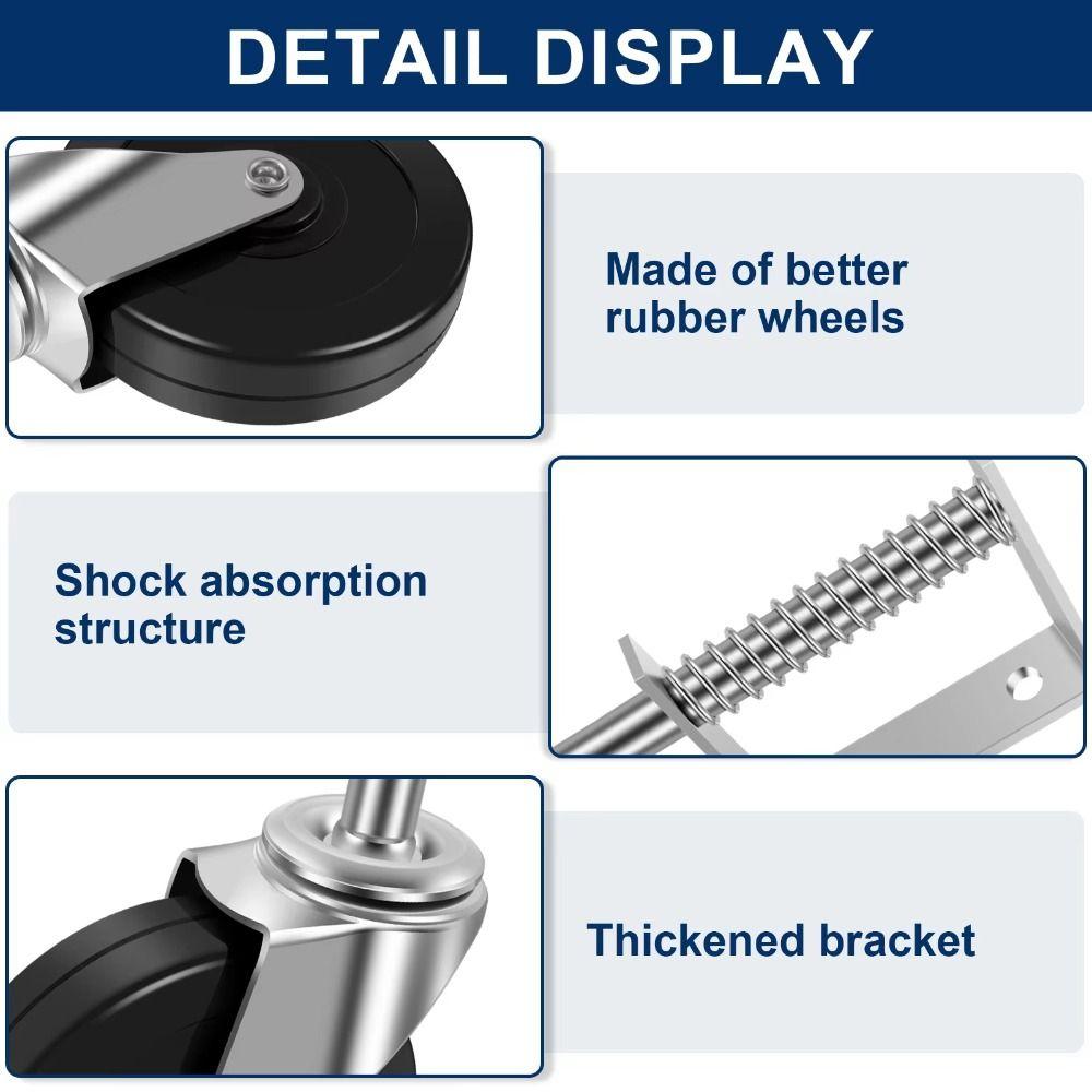 Heavy-duty Spring Loaded Caster 4 Inch Spring Damping Wheel Door Gate Wheel  Household